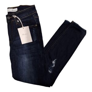 KanCan Distressed Denim Jeans Dark Wash Size 7 NWT